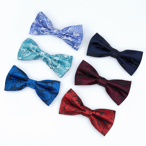 Formal bow tie, men's business casual cashew flower and grass color bow tie, wedding groom and best man bow tie cross-border supply