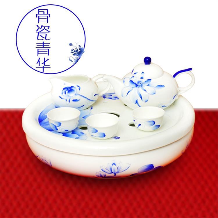 唐山骨瓷厂家手绘青花瓷功夫茶具 私人订制高端陶瓷礼品