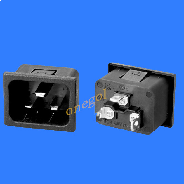 现货 荣丰正品SS-3B-1.5- 6.3端子16A/20A 250V PDU锁卡式C20插座