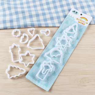 8 piece set DIY Cookie mold plastic cartoon cookie grinder baking tools set