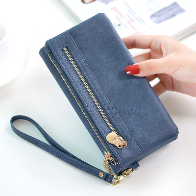 Cross border Explosive money Dual zippers wallet lady have more cash than can be accounted for Mobile phone bag Europe and America pu High-capacity Handbag Manufactor Direct selling