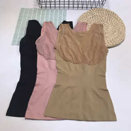 塞德纳393秋冬新款超薄塑身美体蕾丝V领包胸背心