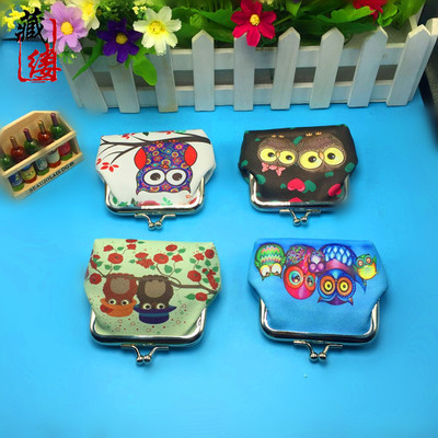 new pattern Owl fashion coin purse Creative small purse advertisement Card package gift Custom wholesale