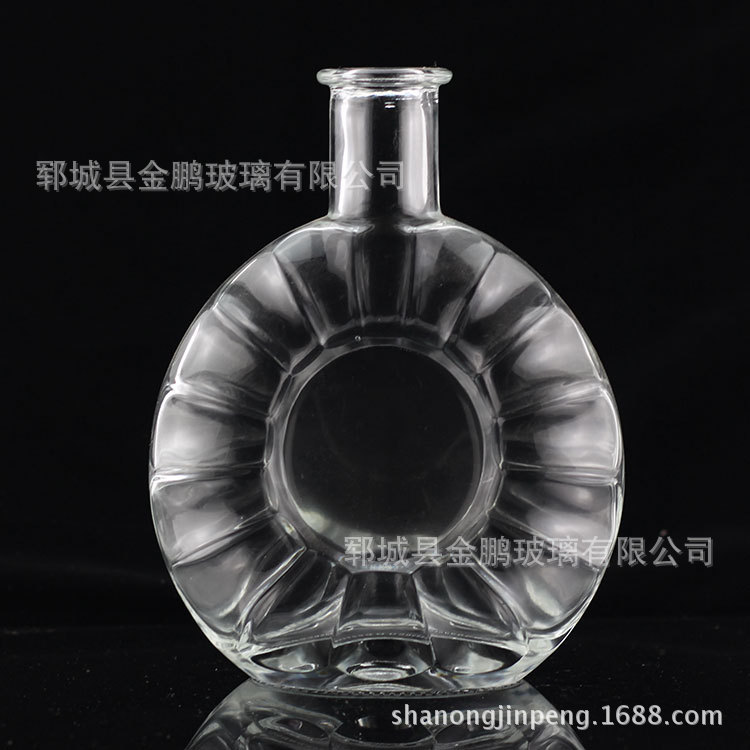 金鹏玻璃圆柱型丝口旋转铝盖威士忌酒瓶 700白兰地酒瓶量大优惠