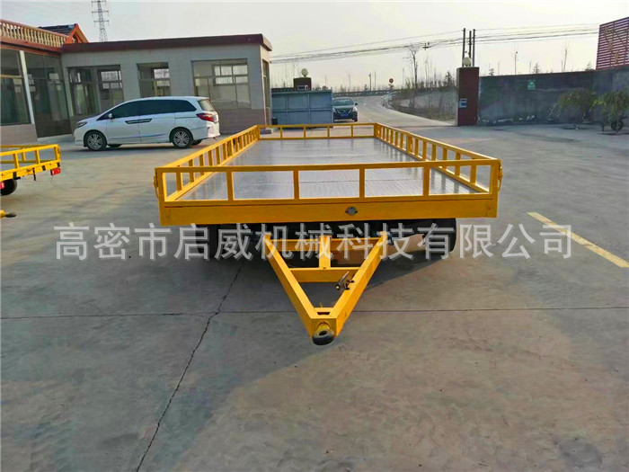 厂家供应   8吨平板拖车   围栏拖车   叉车牵引拖车  货物转运车