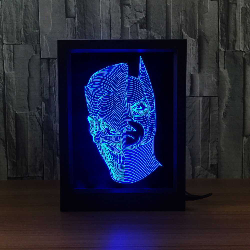 3d相框灯 创意相框灯 led相框灯惩罚面具骷髅头