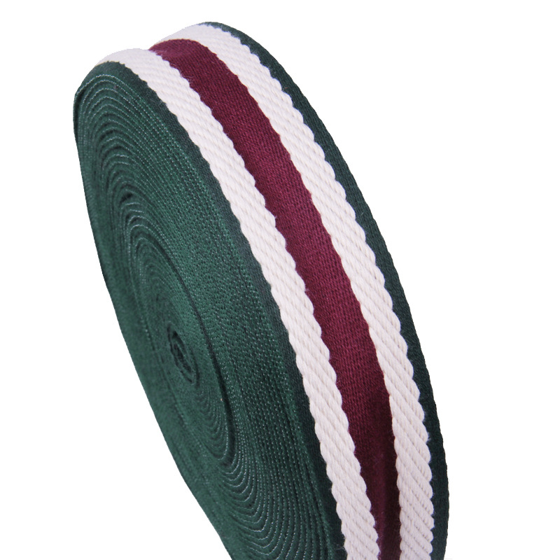 广州厂家 现货直售 现货 3.8cm 绿间红 涤棉织带 挎包肩带