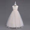 European and American hot selling children sleeveless lace wedding dress long skirt girl piano presenter evening dress