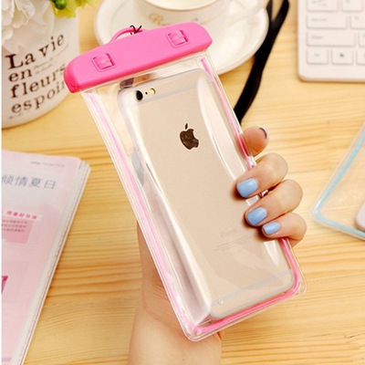 夜光荧光触屏智能户外潜水游泳大号透明手机防水袋防水手机套|ms