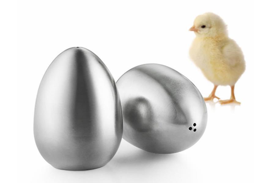 Egg-shaped Stainless Steel Seasoning Jar Single Hole Three-hole Pepper Shaker Salt And Pepper Shaker display picture 2