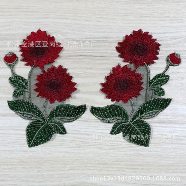 创豪绣品 电脑绣花布贴 彩色水溶刺绣 镂空立体补民族风量多优惠