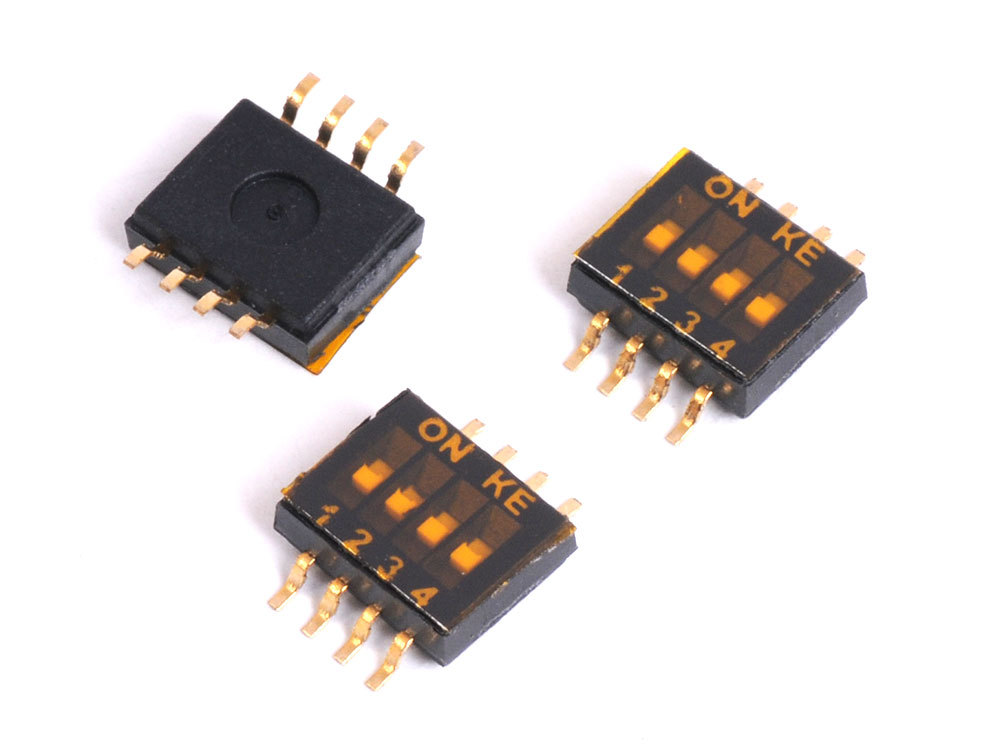 1.27MM拨码开关4位贴片 DSIC拨码开关 镀金单极双位编码开关