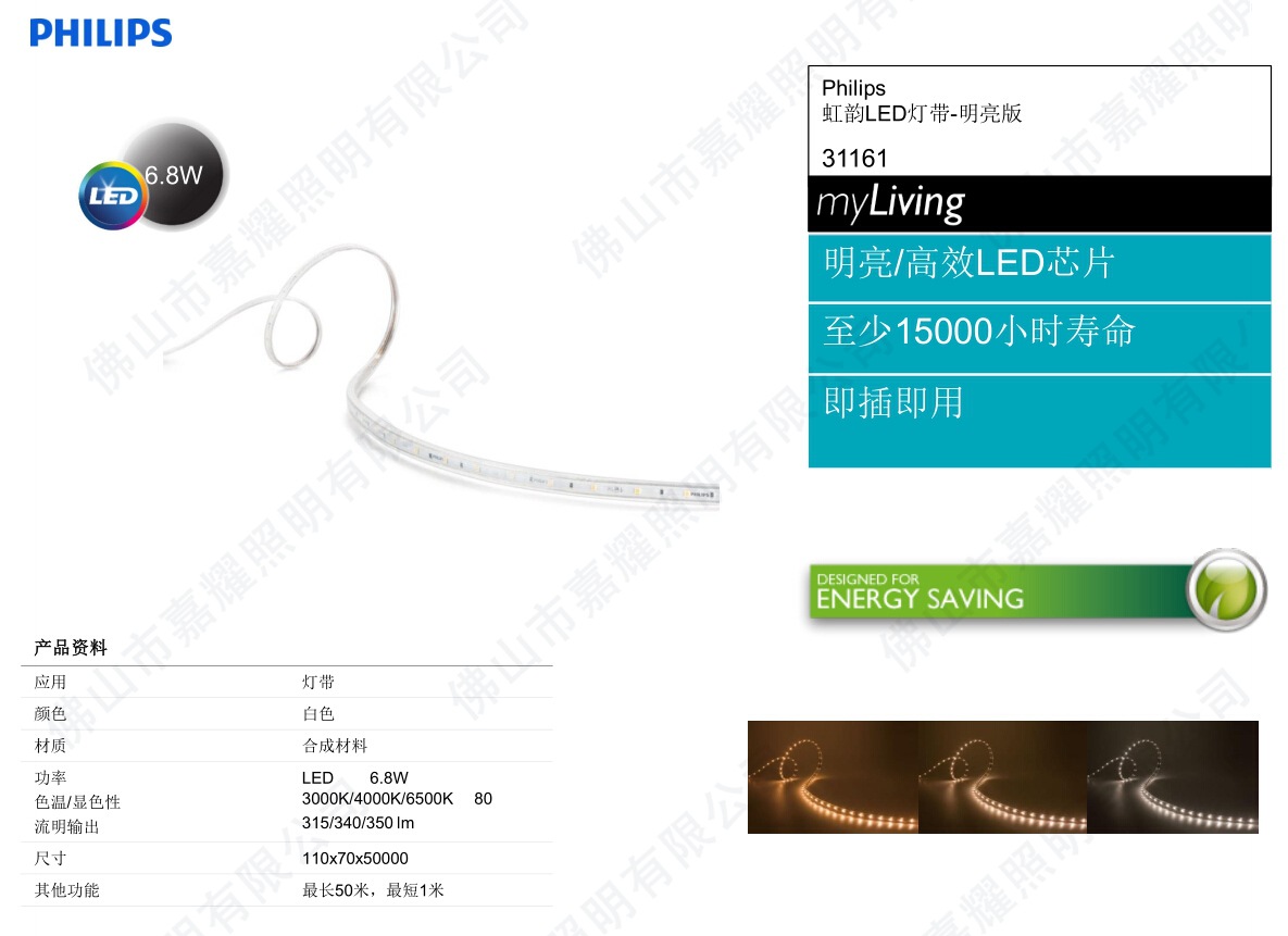 飞利浦虹韵LED灯带 31161明亮版 220V高压灯带