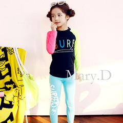 Children's swimsuits, girls, big children's foreign trade new sun protection long-sleeved trousers, students' large size hot spring swimwear, Korean purchasing agent