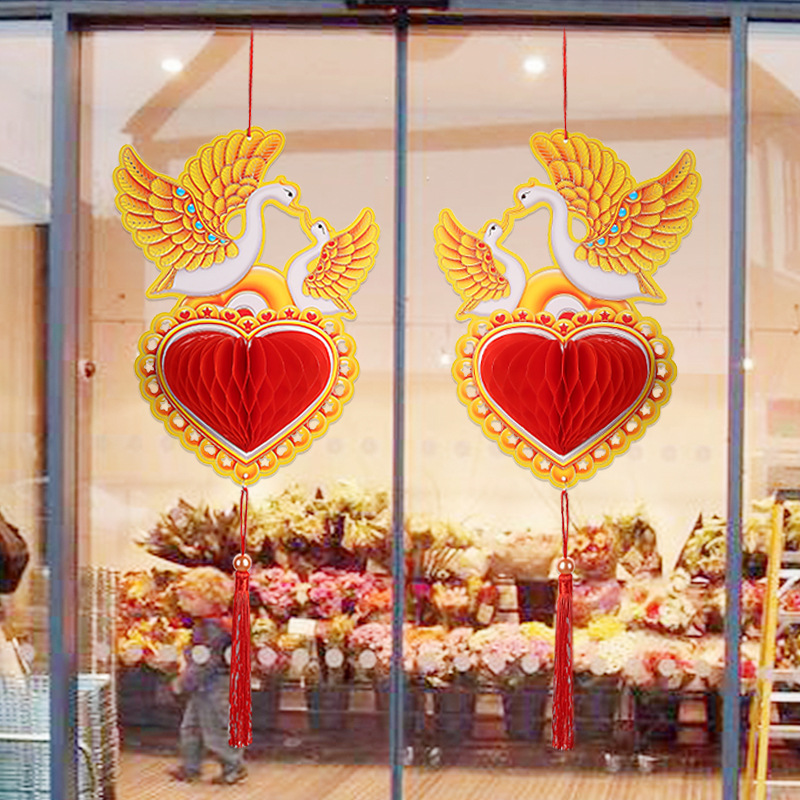 Festival decoration New Year opening store celebration window…