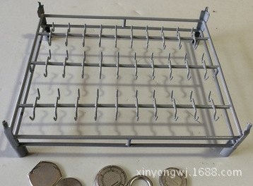 新永五金供应表壳盖五金塑胶电镀清洗架、洗壳架、挂笼清洗架