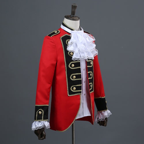 men's jazz dance suit blazers European grid red with black border court dress men military dress show dress men Red Prince dress
