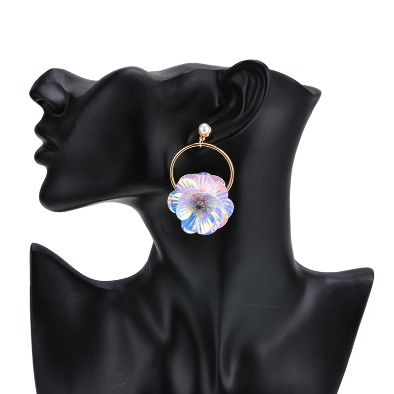 alloy Diamond earring (purple)NHYT0274-purple