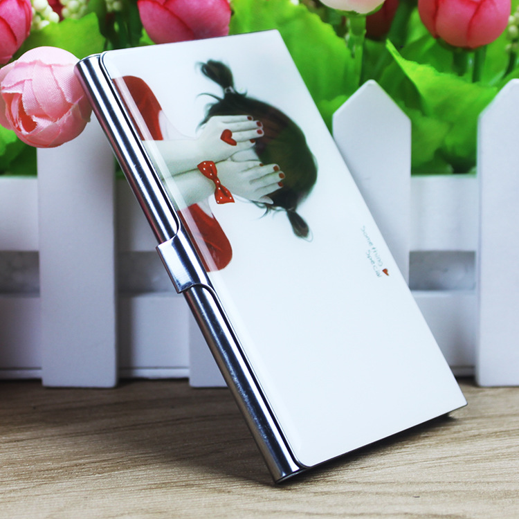 厂家订做 精美 不锈钢 滴胶名片夹 水晶滴塑名片盒