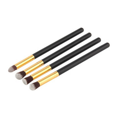 Set of 4 Eyeshadow Makeup Brushes, Wooden Handle, 4 Small Eyeshadow Brushes, Beginner Makeup Brushes