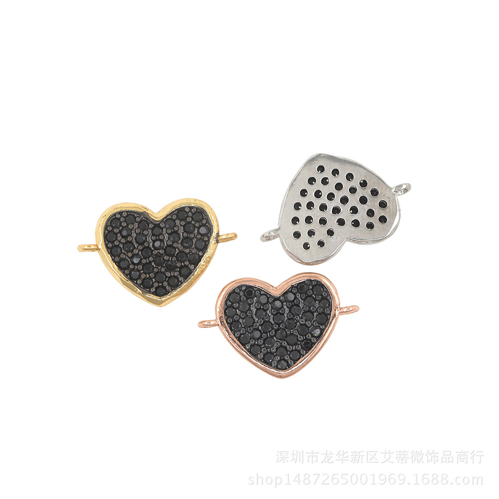 Copper accessory with zircon heart shaped