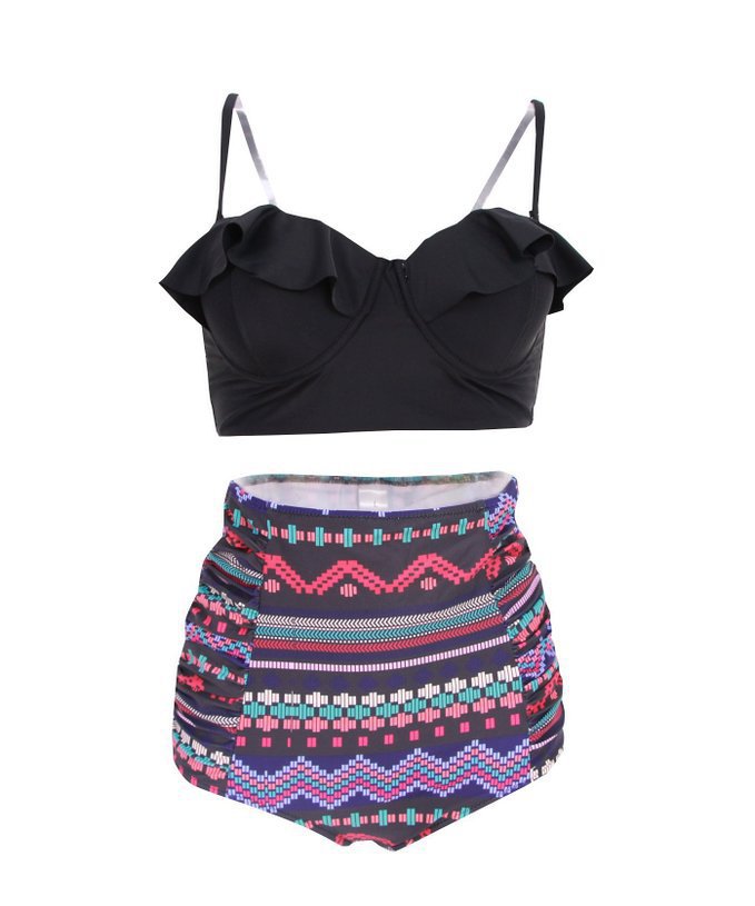 Multicolored Printing Bathing Suit Image 2