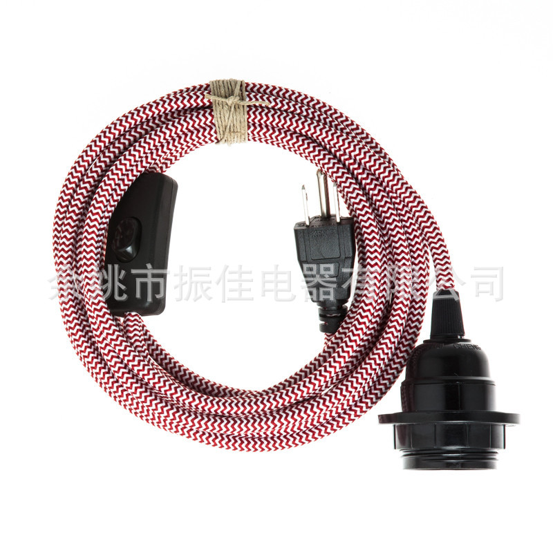 UL美式电源插头 E26 E27螺口灯具灯头电源线