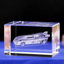 水晶内雕车模工艺品 汽车模型F1方程式赛车跑车轿车水晶摆件