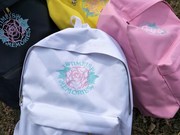 2017春夏季MADE IN KOREA月季花图案双肩包男女休闲学生书包背包