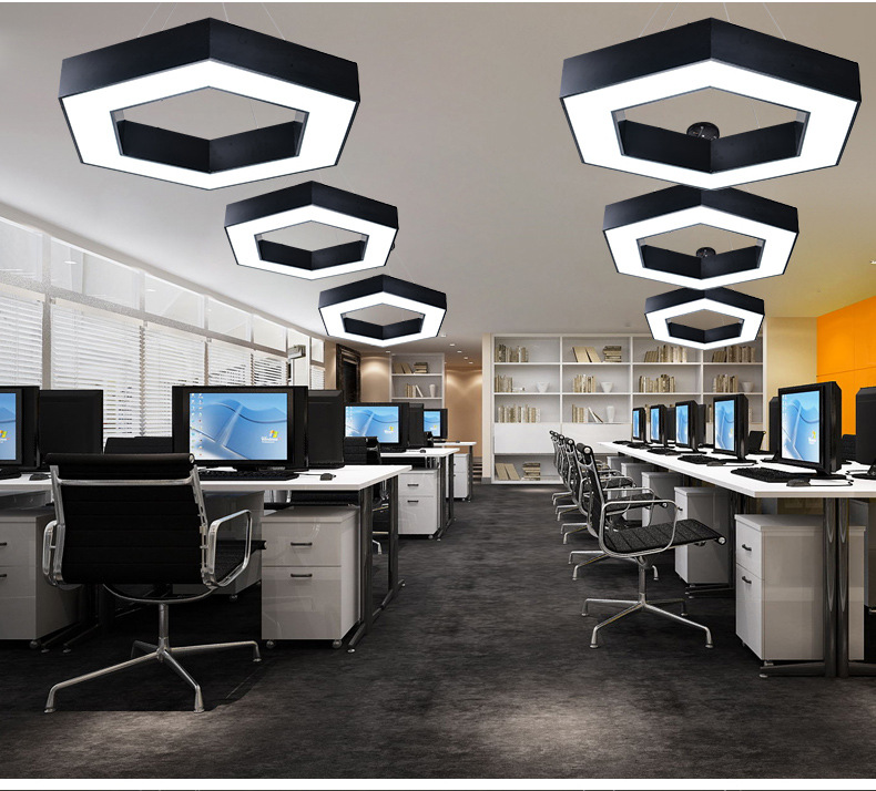 Restaurant Gym Office a chandelier Modern minimalist led Geometric splicing lamp led hollow Hexagon a chandelier