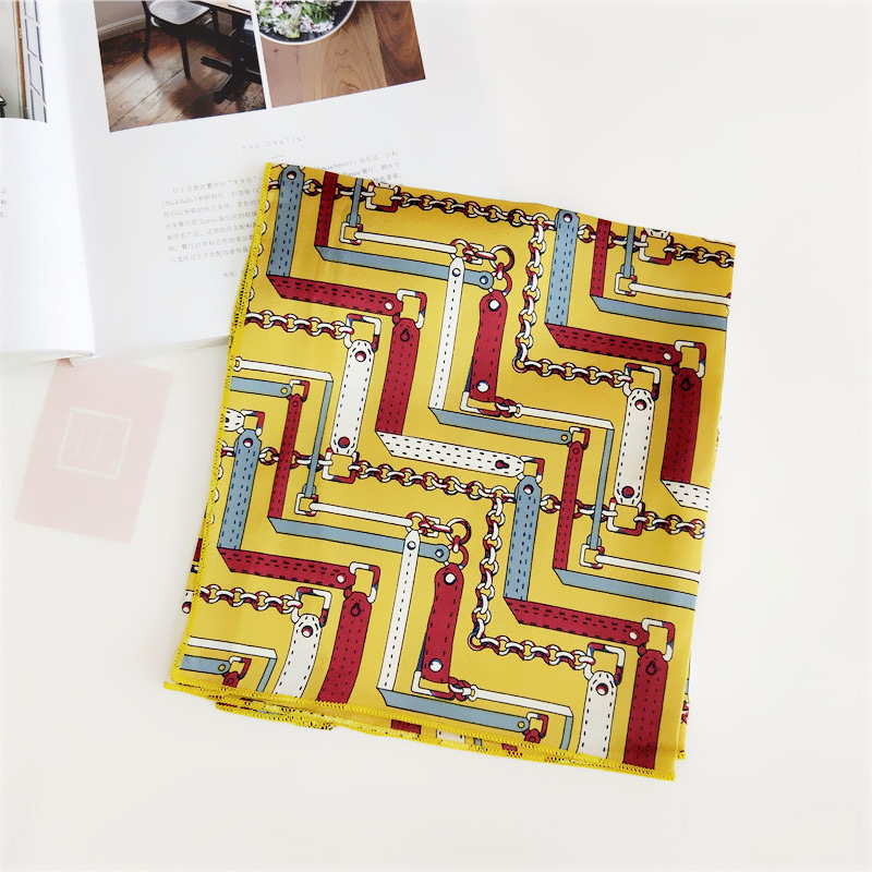 60g Weight Silk Scarf Classification Daily Occasion Satin Material Stripe, Polka Dots, Chains Print Pattern Summer Season Women's Gender Simple Style Style Women's Simple Style Stripe Polka Dots Chains Print Satin Silk Scarf 28