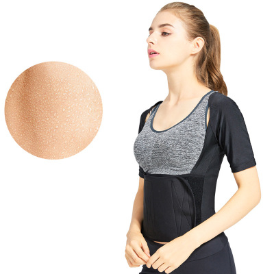 新款女士爆汗上衣收腹腰帶TPU塗層出汗魔術貼健身運動暴汗服Y348