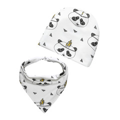 One-stop service of the same style as INS, 2-piece set of baby round hat + bib children's accessories on Amazon 