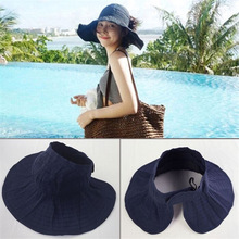 韩国夏季帽子女防紫外线大檐帽女士遮阳帽折叠空顶布帽防晒太阳帽