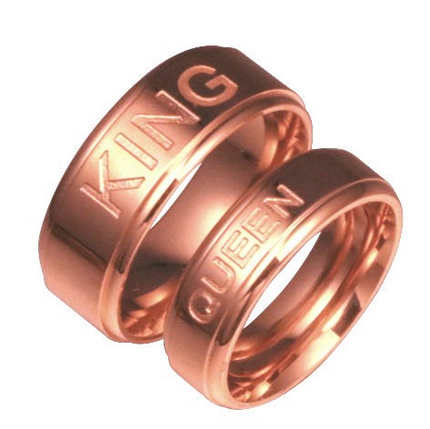 king queen Ring Rose Gold king queen Crown Wedding Ring Couple Ring Titanium Steel Pair