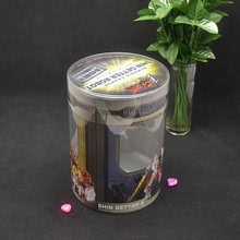廠家定制圓筒包裝 pet食品塑料圓筒帶蓋 pvc印刷卷邊圓筒盒子