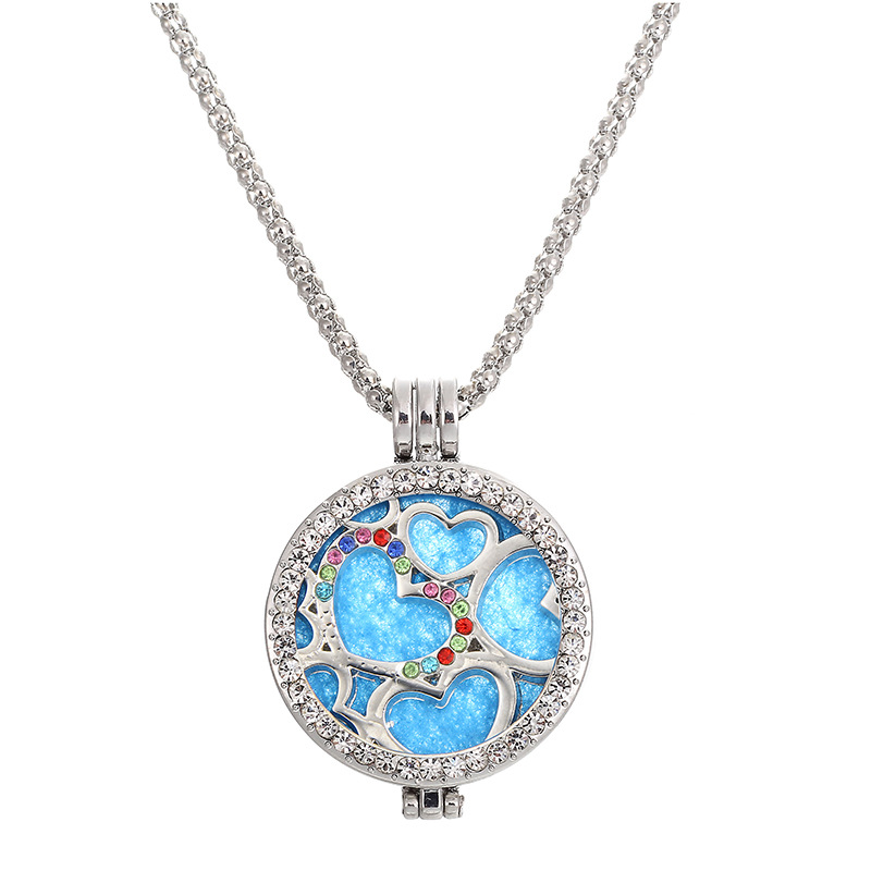 Fashion Full Of Diamond Heart Necklace Wholesale display picture 4