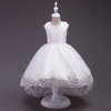  European Princess skirts Crochet Lace Bow Wedding dress flower flower girl dress tail