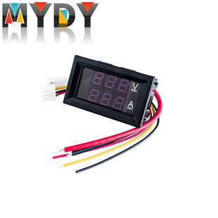 (Red and blue 10A) DC0-100V 10A LED DC dual display digital voltage current surface with fine-tuning