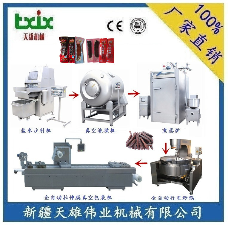 肉制品加工成套设备牛肉干加工成套设备香肠火腿肠加工成套生产线