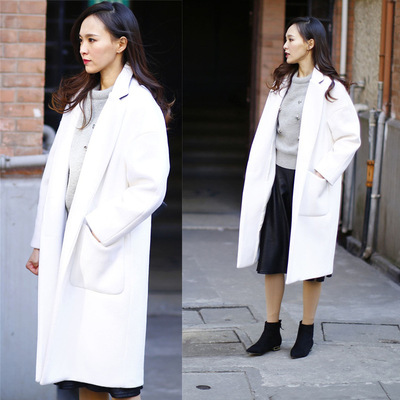 Autumn and winter new pattern Korean Edition Easy Fur coat white Simplicity have more cash than can be accounted for Woollen cloth overcoat Manufactor Direct selling