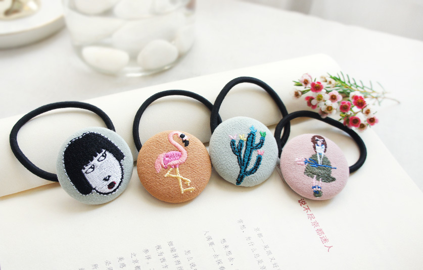 New Children's Hair Rope Cute Embroidered Bag Buckle Children's Hair Tie Wholesale display picture 17
