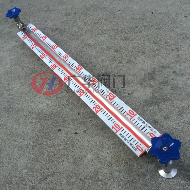 快装式玻璃管液位计带显示刻度卡箍液位计水箱侧装卡盘玻璃水位计