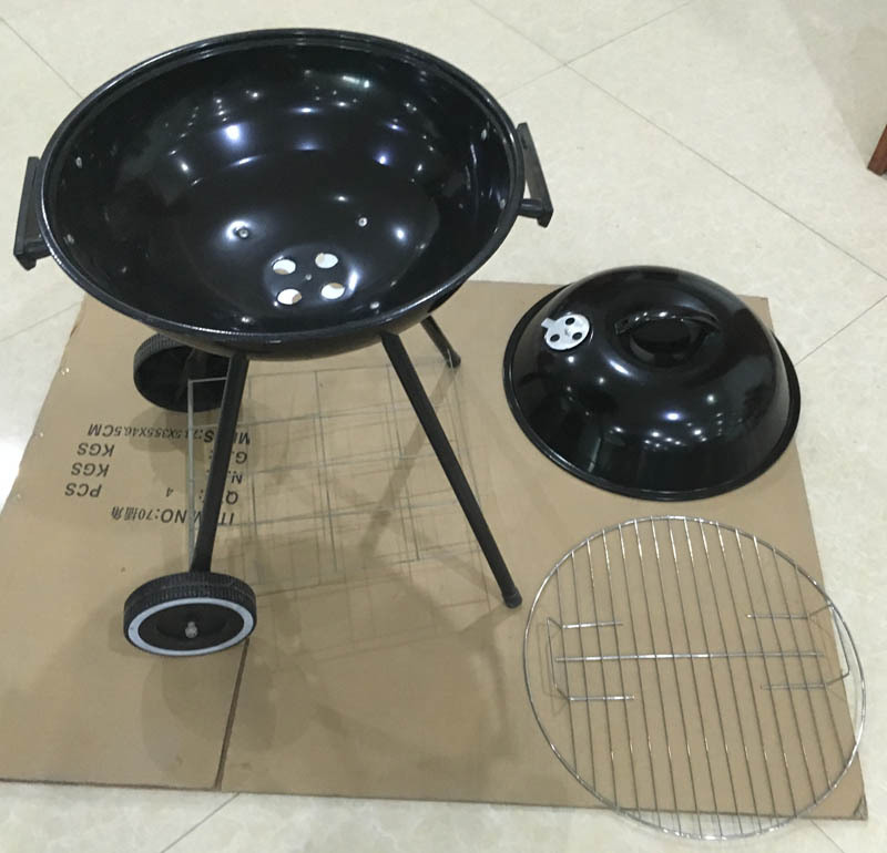 17 pulgadas negro de cuatro patas de Manzana Grande estufa de barbacoa al aire libre PARRILLA estufa de calefacción galvanoplastia Parrilla de barbacoa estufa de barbacoa redonda