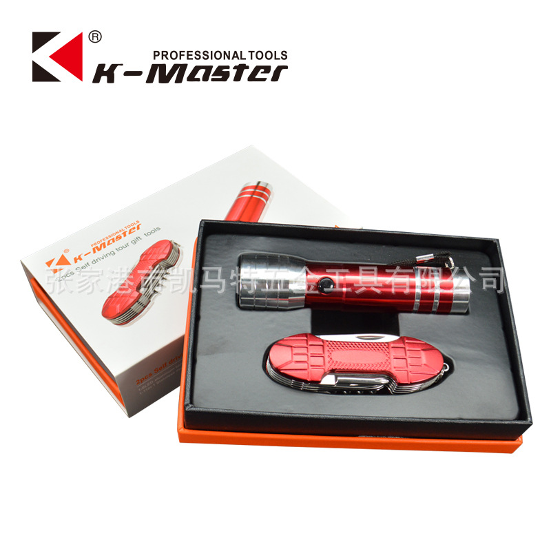 凯马特2件套自驾户外应急工具礼品多功能刀LED电筒KMT-9861|ms