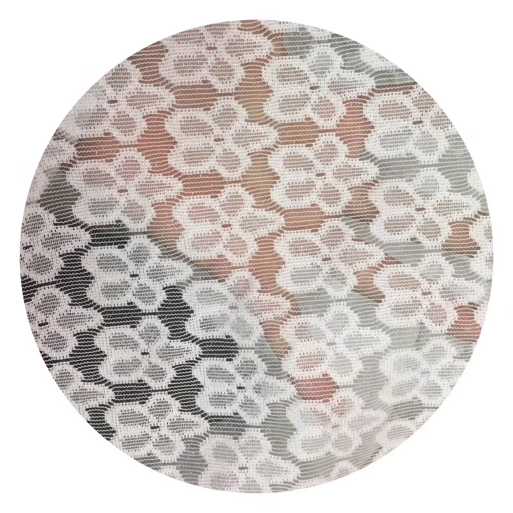 锦棉蕾丝花边 无弹股线全涤花边面料 内衣连衣裙镂空蕾丝面料批发