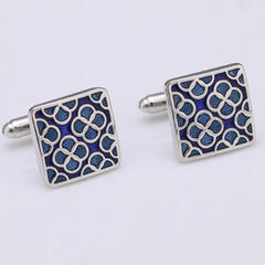 French-style shirt cufflinks, blue patterned sleeve cuffs, new cufflinks 291