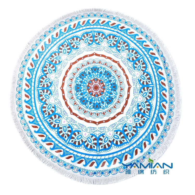 Microfiber round beach towel 150cm diameter sewing tassel edge in stock supply can also Microfiber round beach towel 150cm diameter sewing tassel edge in stock supply can also