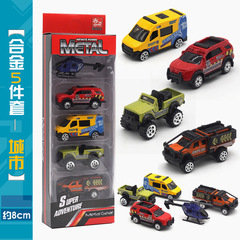 Alloy 5-Piece Set Engineering Truck Model Bestselling Excavator Military Tank Children's Toy Car