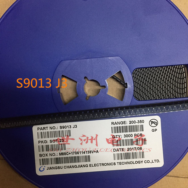 厂家直销贴片三极管S9013 SOT-23 丝印J3 25V 0.5A PNP功率晶体管
